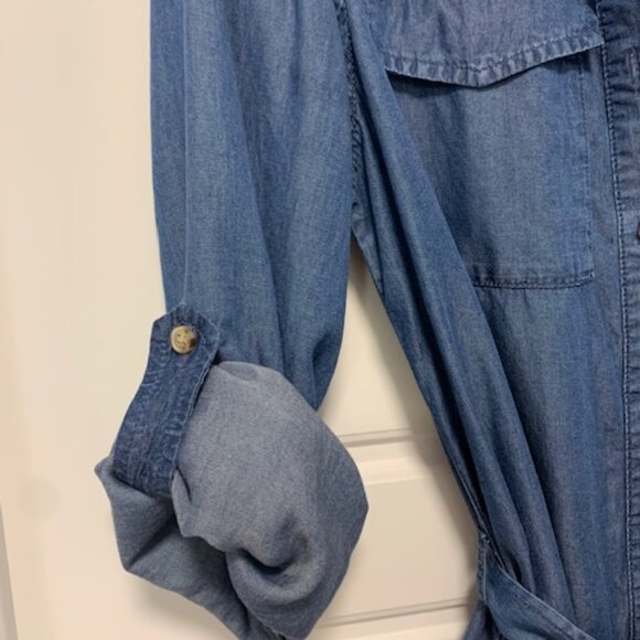 Lyocell denim shirt-dress - Picture 5 of 8